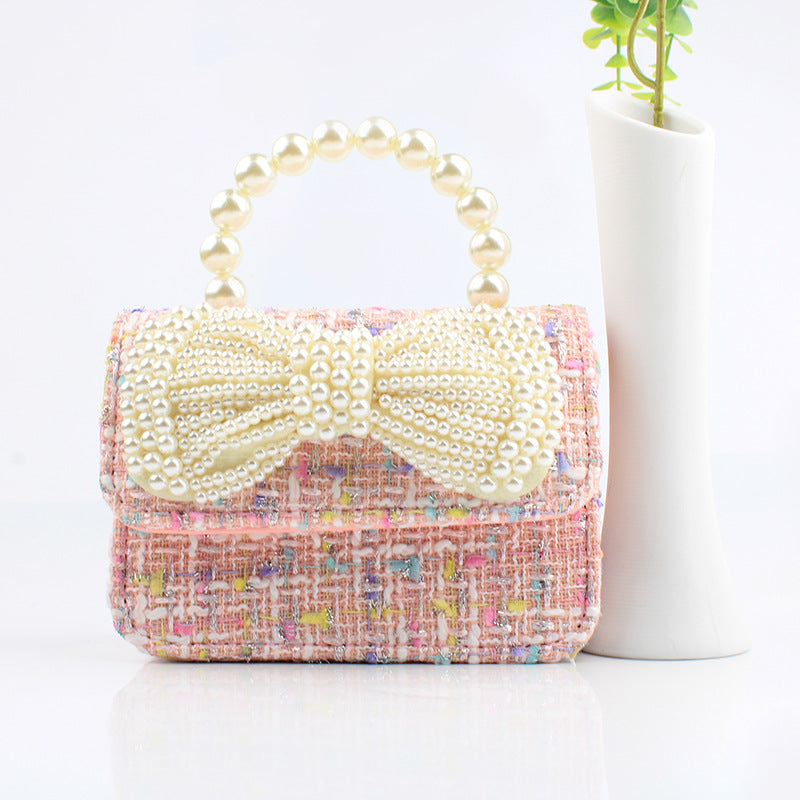 Korean Style Bow Faux Pearl Mini Cross-Body Bag