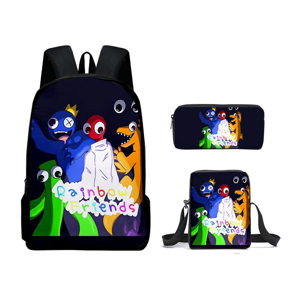 Rainbow Friends Children's Backpack Three-Piece Set