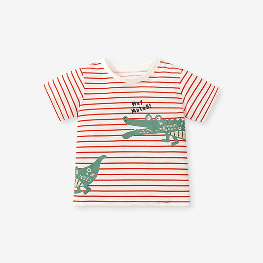 Kids' Unisex Striped Short Sleeve T-shirt