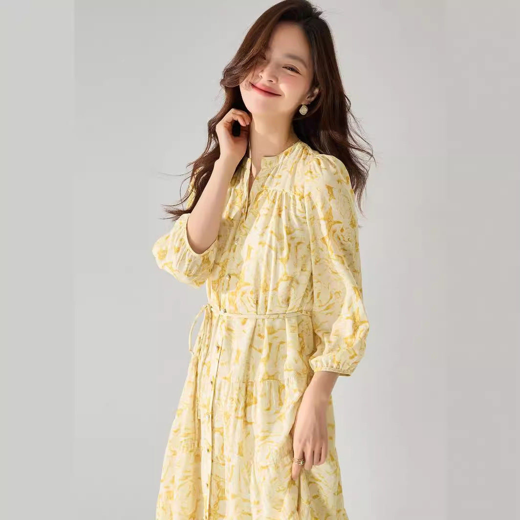 Sunshine Stroll Floral Midi Dress