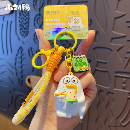 Xiaoliuya worker keychain, cute and creative doll, keychain ring, backpack pendant