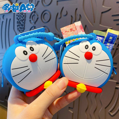 Doraemon Zero Wallet Keychain Female Cute Creative Exquisite Dingdang Cat Earphone Bag Pendant