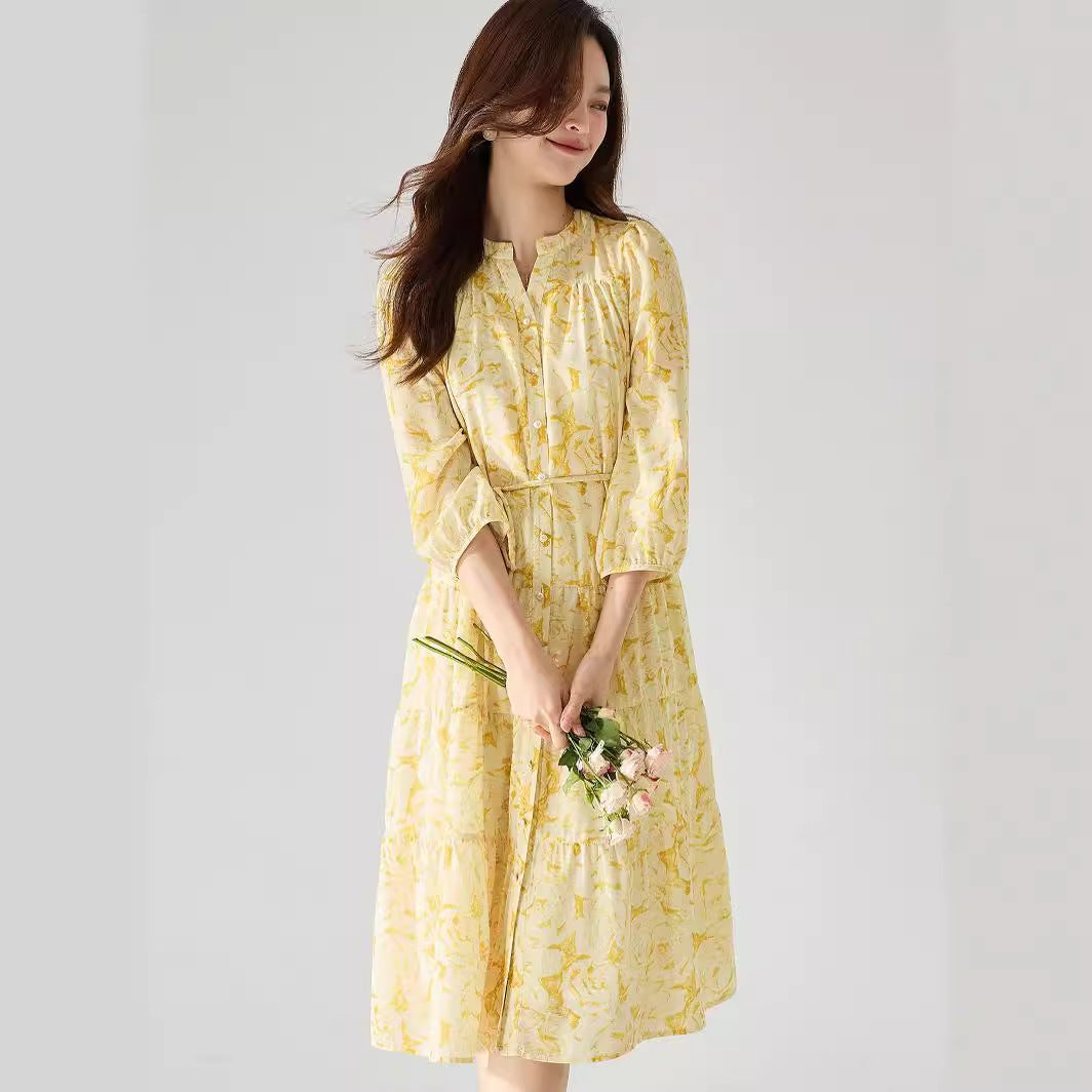 Sunshine Stroll Floral Midi Dress