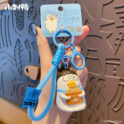 Xiao Liu Duck Injection Keychain Pendant Cute Buddha Duck Student Backpack Keychain Ring Hanging Gift