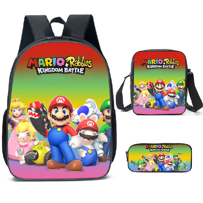 Super Mario Children's Backpack Three-Piece Set