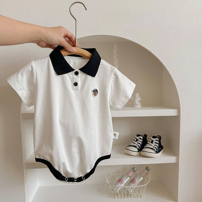 Baby Boy Striped Polo Shirt Onesie