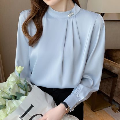 Women's Fashion Satin Chiffon Blouse