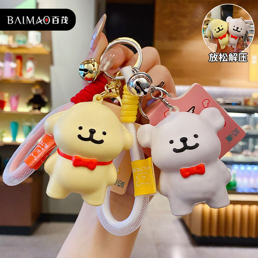 Line Puppy Pinching and Relaxing Toy Keychain Exquisite Cute Puppy Keychain Bag Pendant