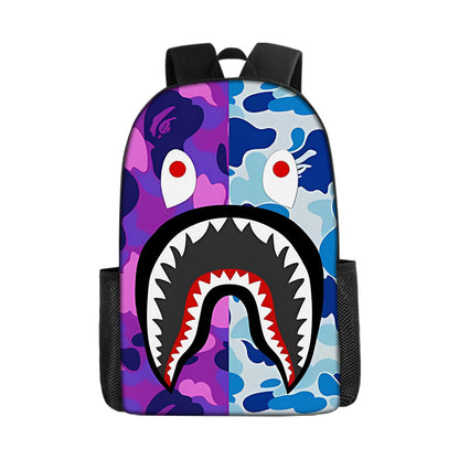 Shark Cartoon Children's Backpack Three-Piece Set