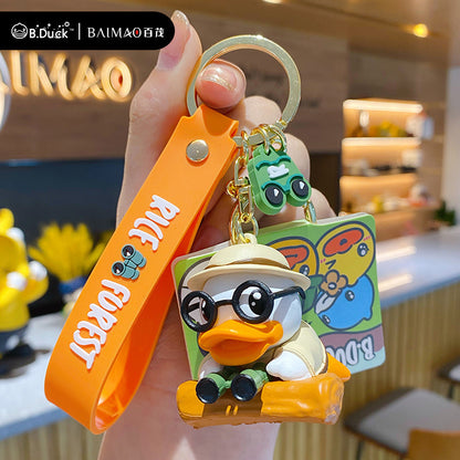 B. Duck Little Yellow Duck Jungle Series Keychain Female Cute Trendy Exquisite Doll Keychain Bag Pendant