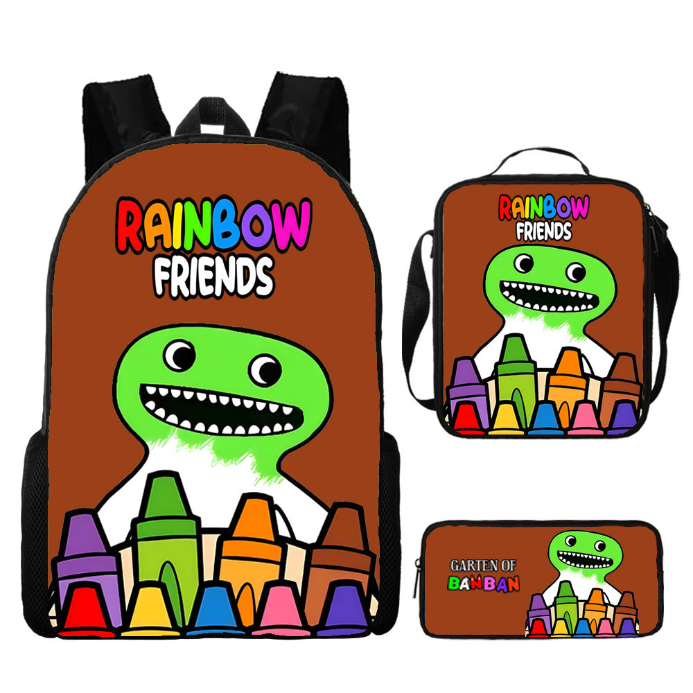 Rainbow Friends Children's Backpack Three-Piece Set