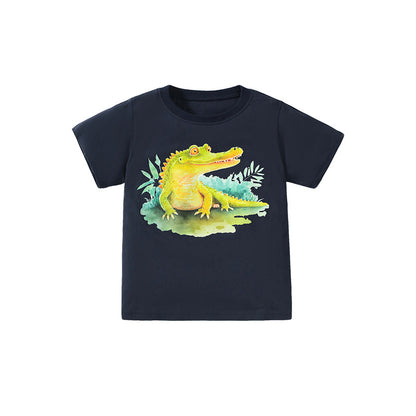 Cartoon Print Boys' Cotton T-shirt