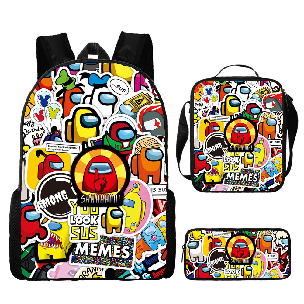 Among Us Children's Backpack Three-Piece Set