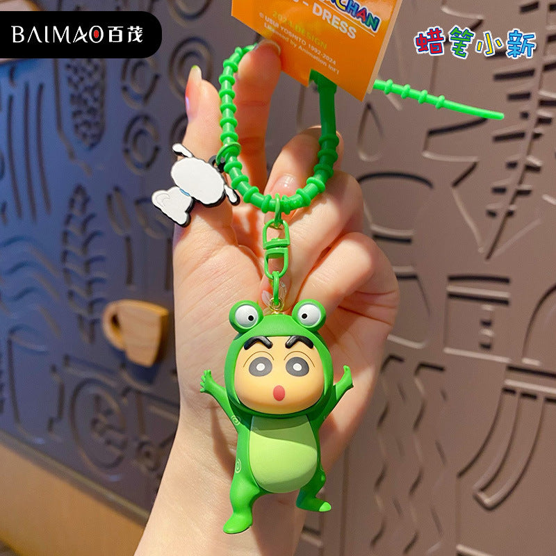 Cross dressing Crayon Shin chan Keychain Female Cute Fashion Couple Accessories Cute Keychain Backpack Pendant