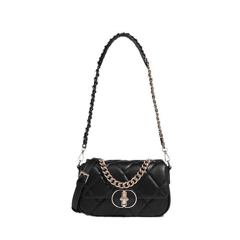 Versatile small square bag chain diamond grid shoulder bag fashionable and trendy style crossbody bag