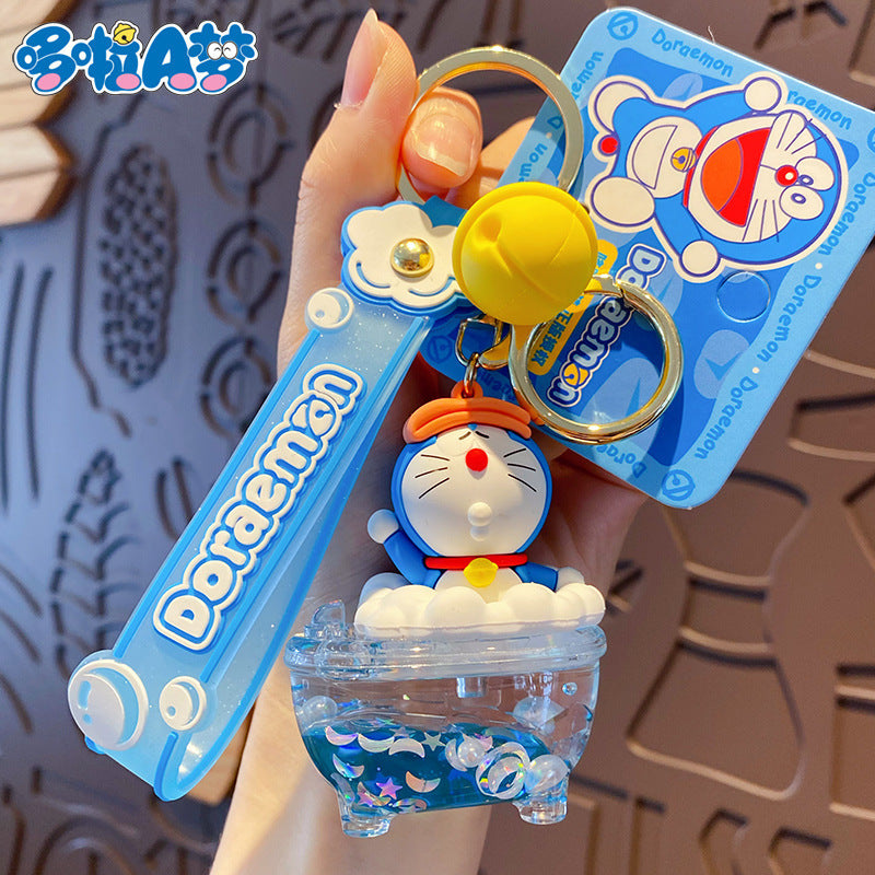 Doraemon Zero Wallet Keychain Female Cute Creative Exquisite Dingdang Cat Earphone Bag Pendant