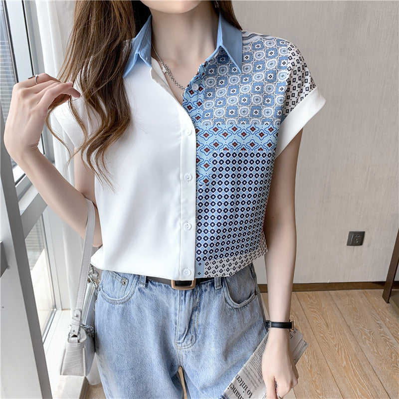 Chic Women's Short Sleeve Chiffon Blouse