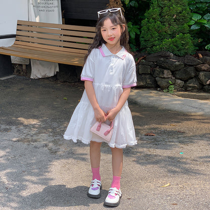 韩版女童 Polo 衫连衣裙