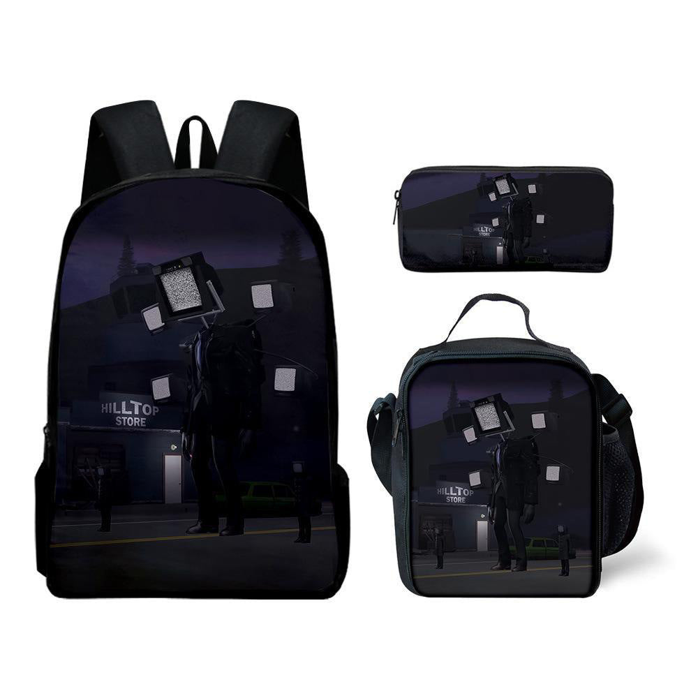 Skibidi Toilet Children's Backpack Three-Piece Set