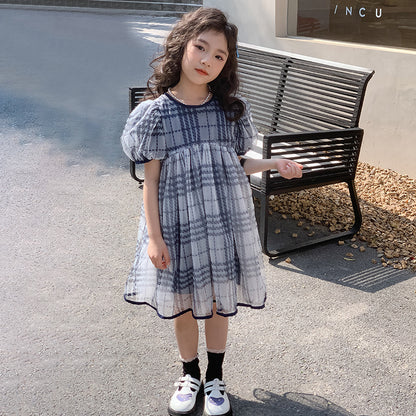 Korean Style Girls' High-waist Princess Dress