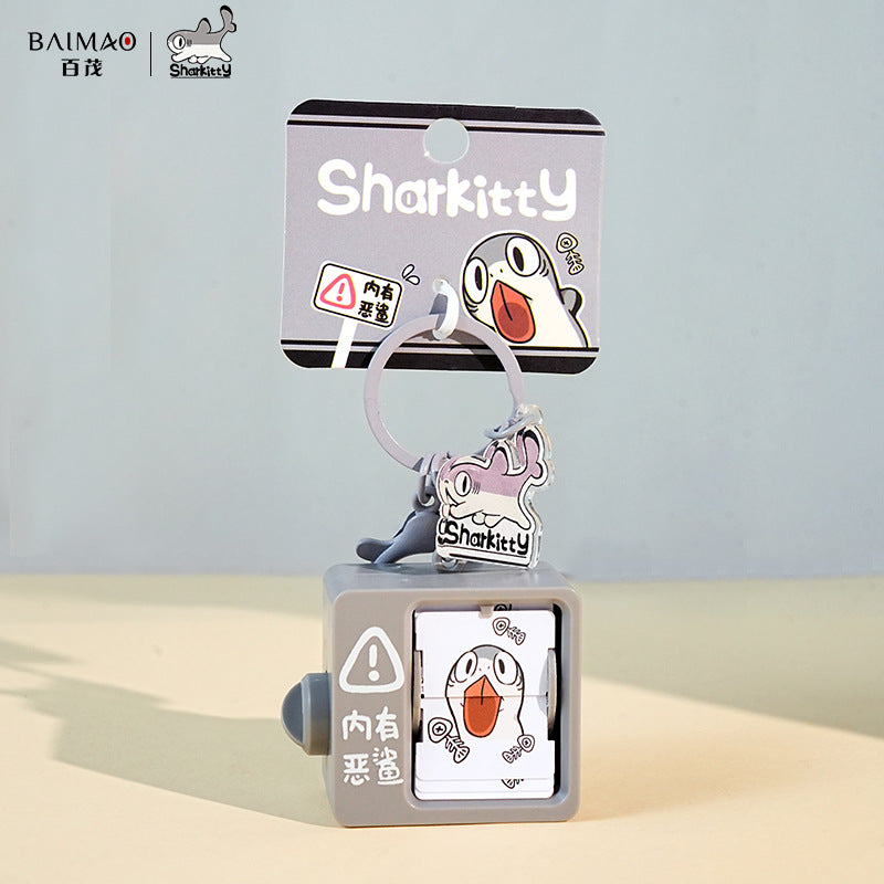 Small Shark Cat Doll Injection Molding Doll Keychain Puzzle Cube Female Cute Exquisite Backpack Keychain Ring Decoration