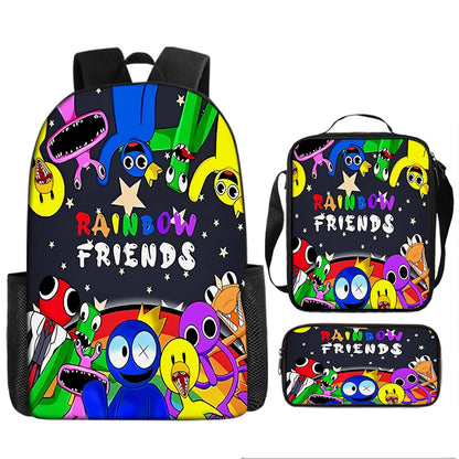 Rainbow Friends Children's Backpack Three-Piece Set