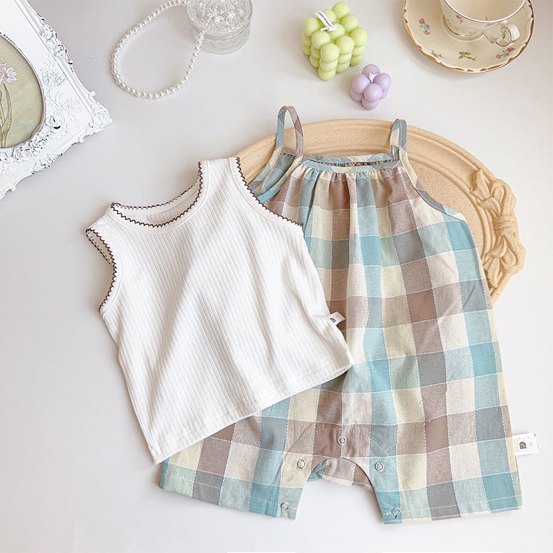 Baby Girl Plaid Two-Piece Set