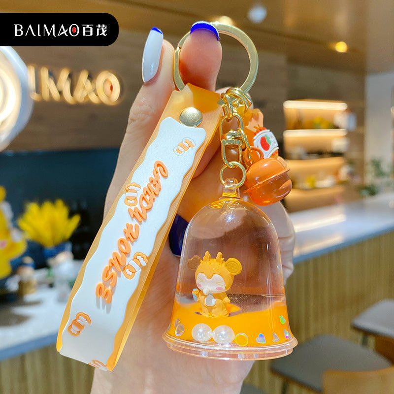 Oil filled Candy House Jelly Bottle Acrylic Exquisite Keychain Car Keychain Cute Pendant