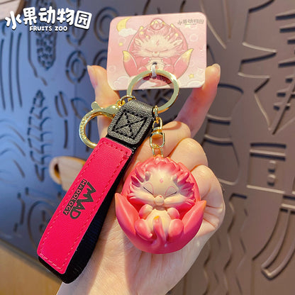 Fruit Zoo Dragon Fruit Keychain Female Cute Exquisite Resin Doll Keychain Bag Pendant