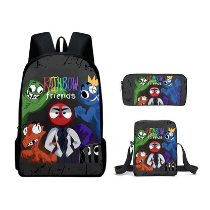 Rainbow Friends Children's Backpack Three-Piece Set