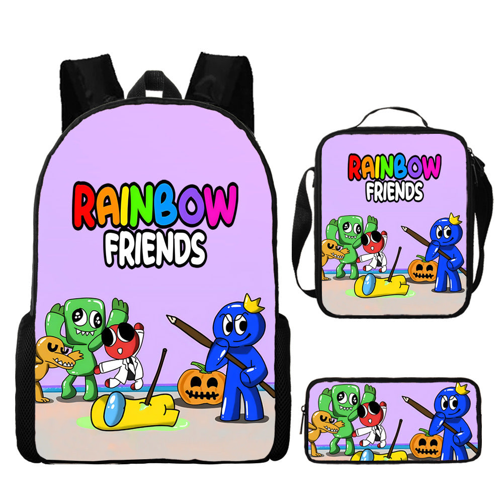 Rainbow Friends Children's Backpack Three-Piece Set