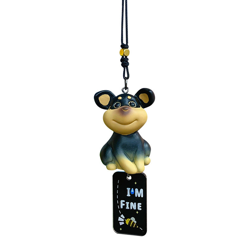 Cartoon Resin Bee Dog Car Pendant Creative Cute and Exquisite Car Pendant Car Pendant Decoration