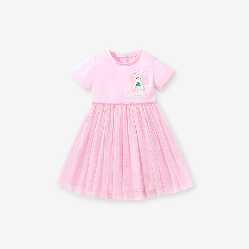 Cute Short Sleeve Kids' Princess Dress