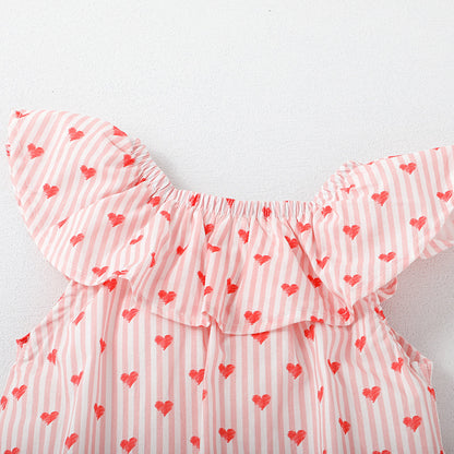 Striped Girls' Cotton Princess Dress