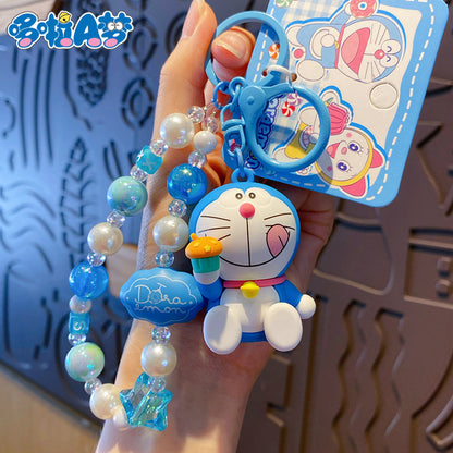 Doraemon Zero Wallet Keychain Female Cute Creative Exquisite Dingdang Cat Earphone Bag Pendant