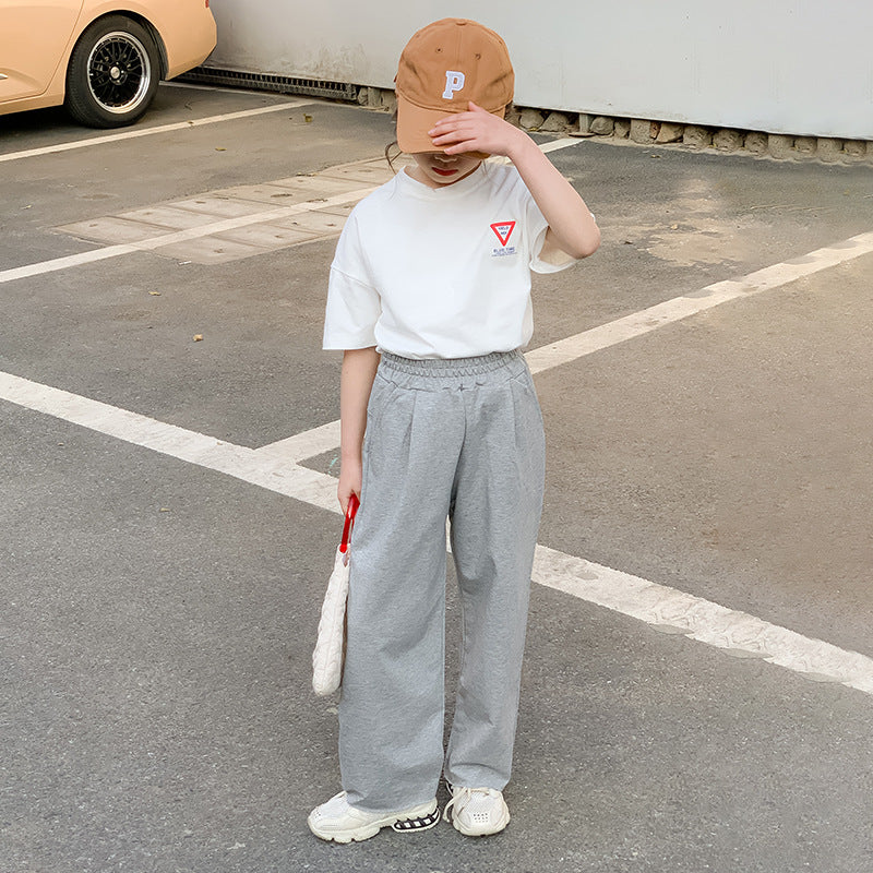 Chic Kid Girl's Loose Fit Pants and T-shirt – SUNJIMISE Kids Fashion