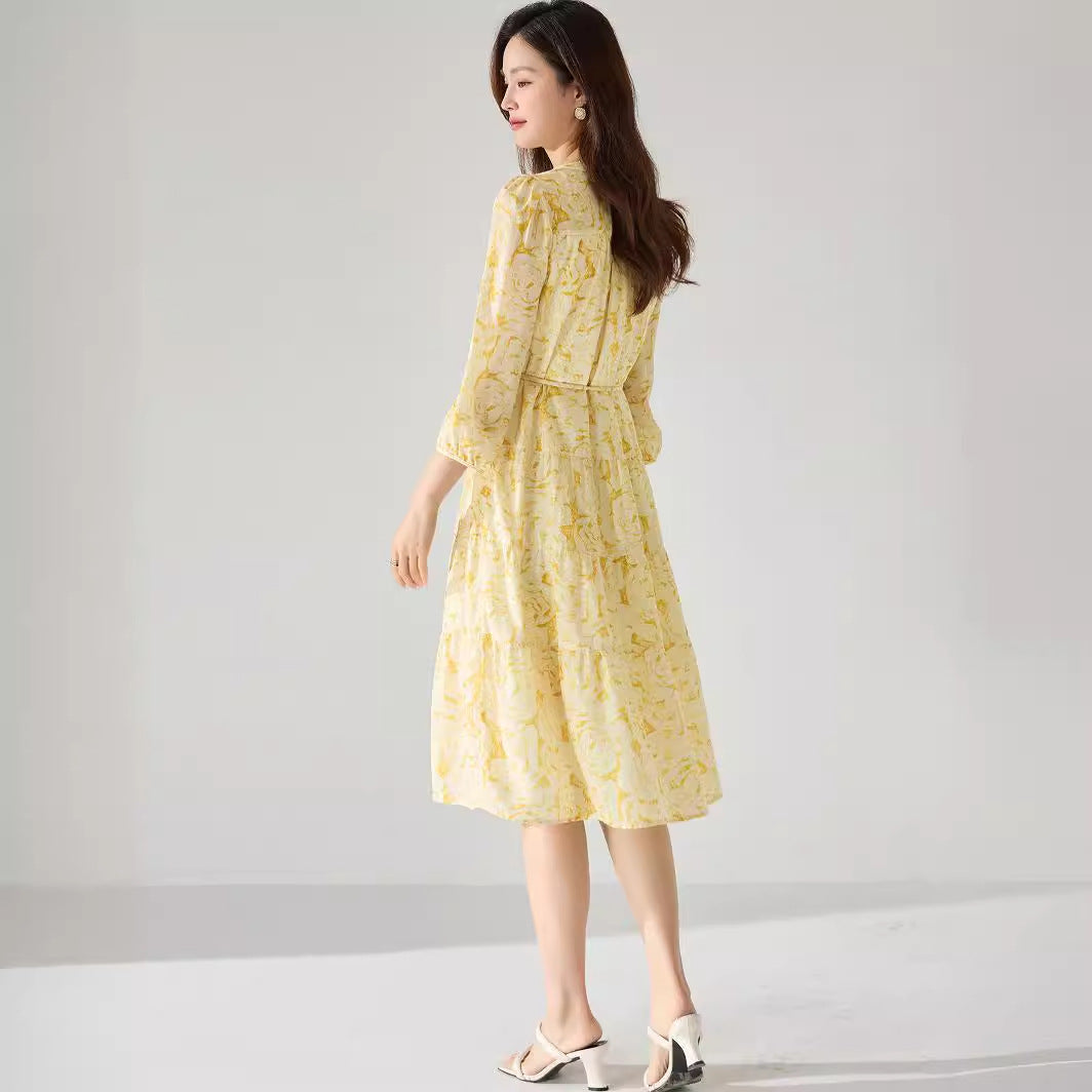 Sunshine Stroll Floral Midi Dress