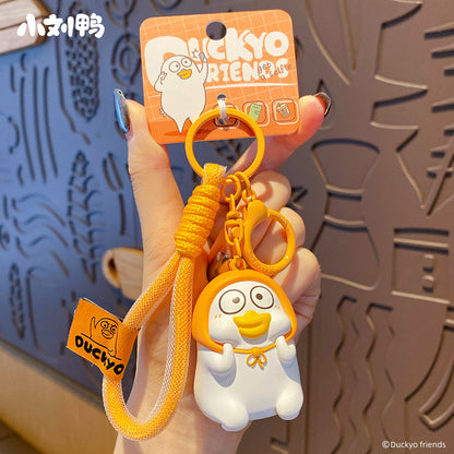 Xiao Liu Duck Injection Keychain Pendant Cute Buddha Duck Student Backpack Keychain Ring Hanging Gift