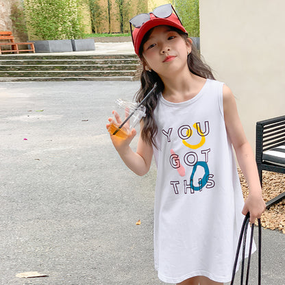 Korean Style Girls' Casual T-shirt Dress