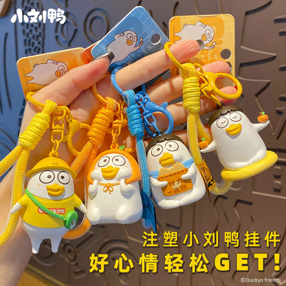 Xiao Liu Duck Injection Molding Doll Keychain Pendant Cute Cake Duck Student Couple Backpack Keychain Pendant