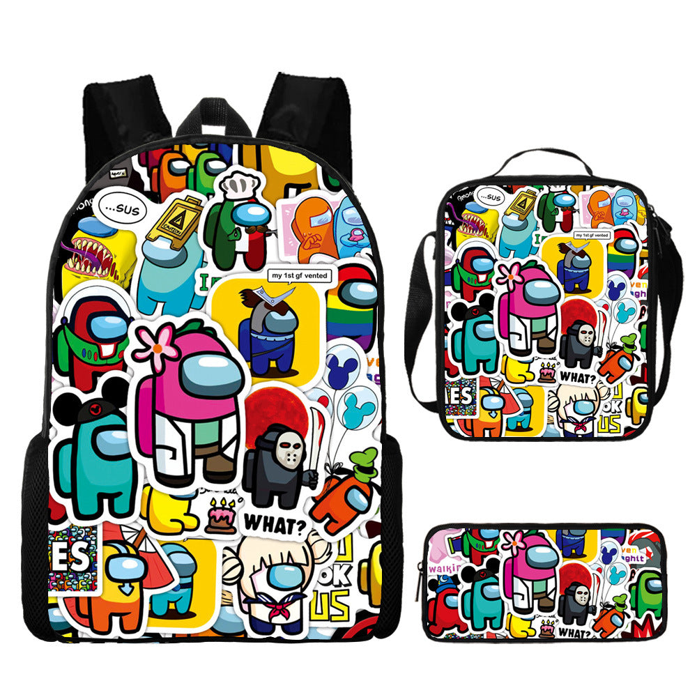 Among Us Children's Backpack Three-Piece Set