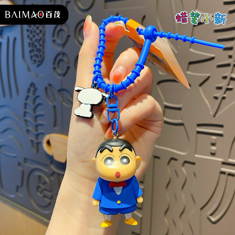 Cross dressing Crayon Shin chan Keychain Female Cute Fashion Couple Accessories Cute Keychain Backpack Pendant