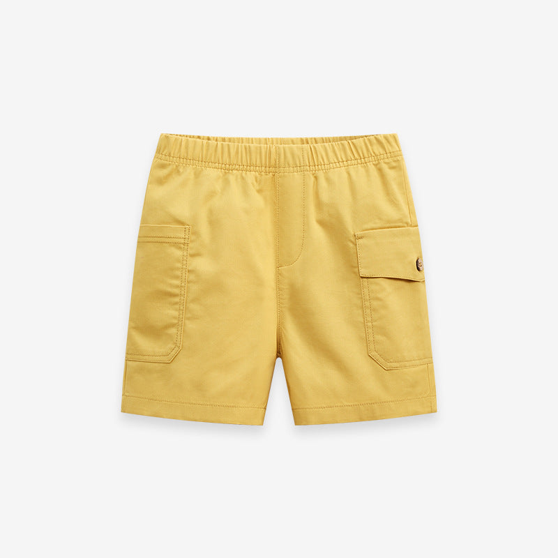 Solid Color Boys' Cotton Cargo Shorts