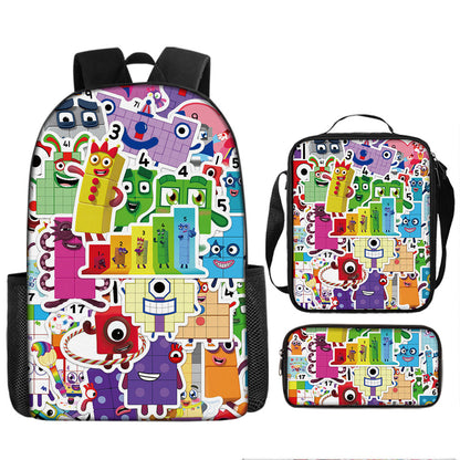 Numberblocks Children's Backpack Three-Piece Set