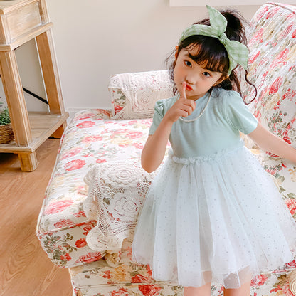 Girls' Korean Style Patchwork Tulle Dress