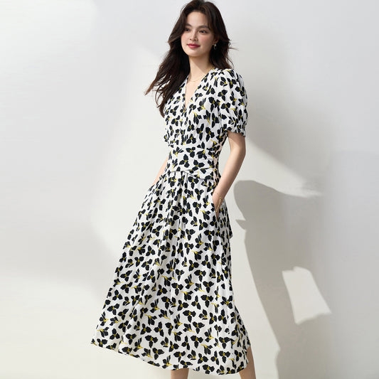 Clover Charm Wrap Midi Dress