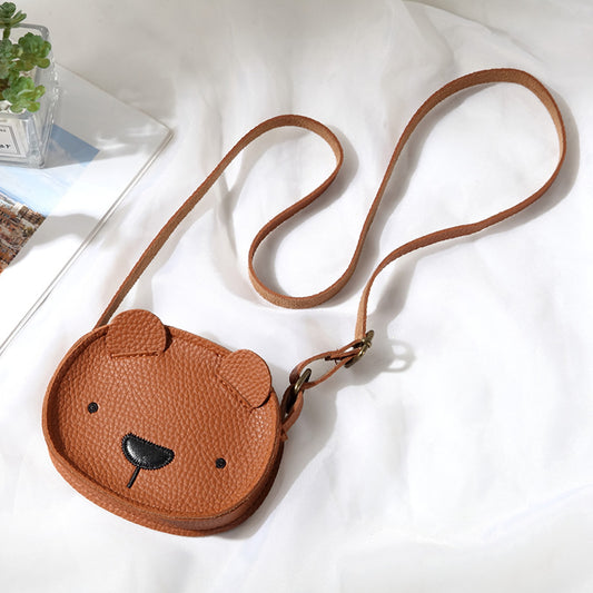 Korean Style PU Leather Little Bear Cross-Body Bag