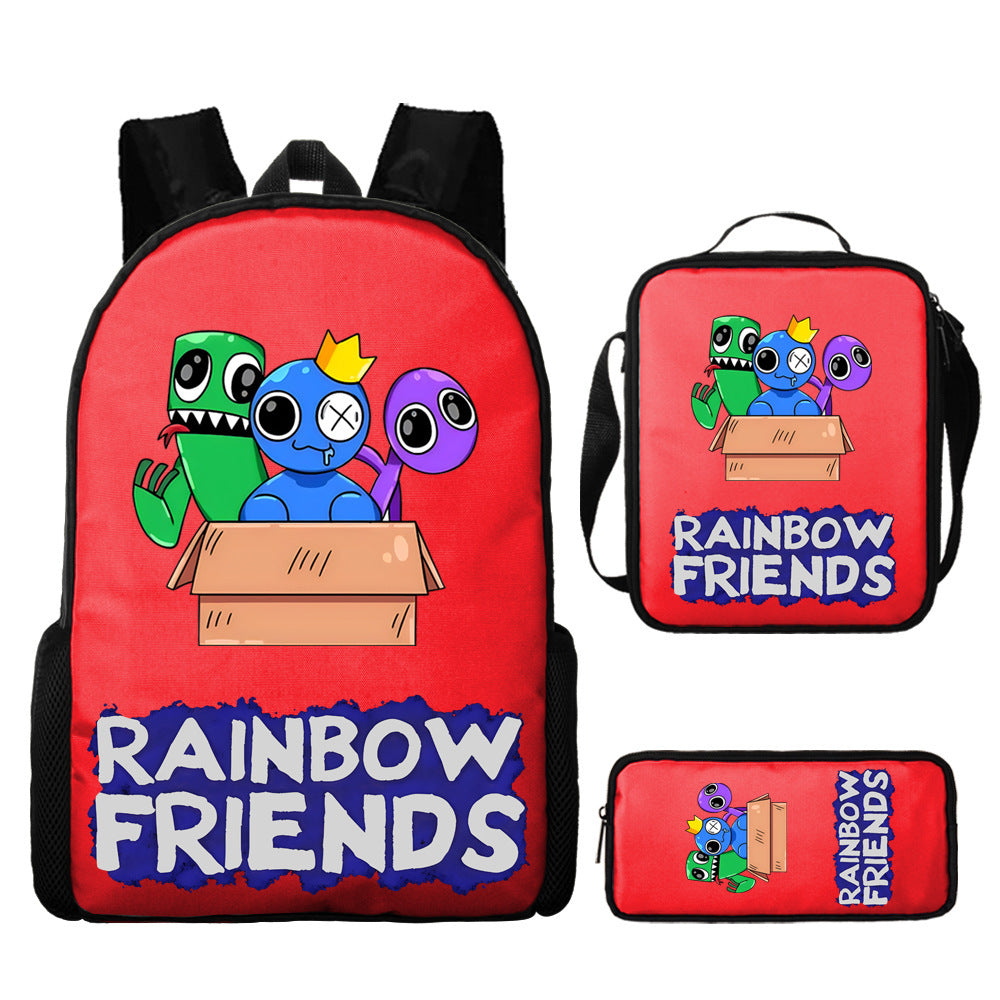 Rainbow Friends Children's Backpack Three-Piece Set