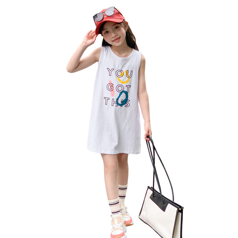 Korean Style Girls' Casual T-shirt Dress