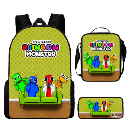 Rainbow Friends Children's Backpack Three-Piece Set